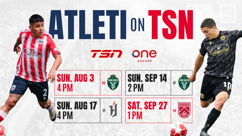 Atlético Ottawa to feature on TSN four more times in the 2025 Canadian Premier League season