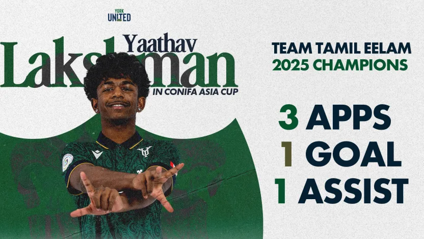York United FC Academy's Yaathav Lakshman wins international championship with Tamil Eelam