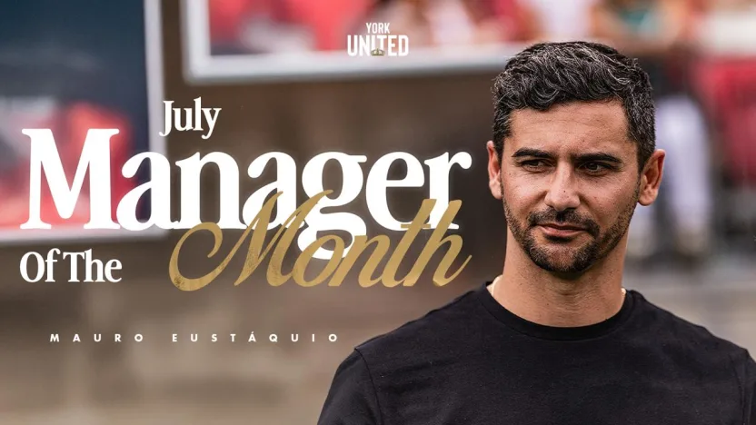 York United FC's Mauro Eustáquio Named CPL Manager of the Month for July