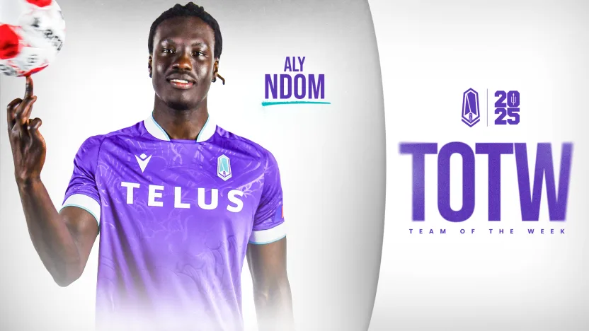 Aly Ndom’s brace earns him a spot on the CPL’s Gatorade Team of the Week