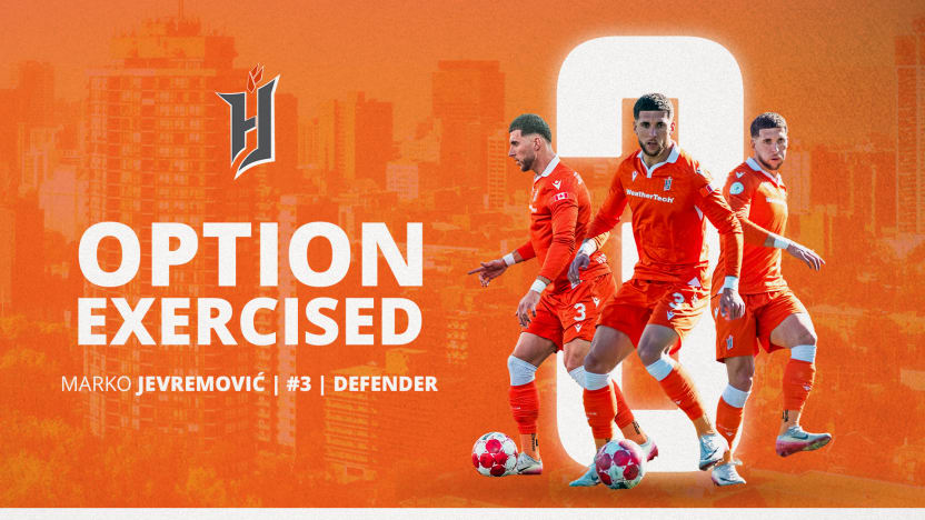 Forge FC Executes Option on Defender Marko Jevremović