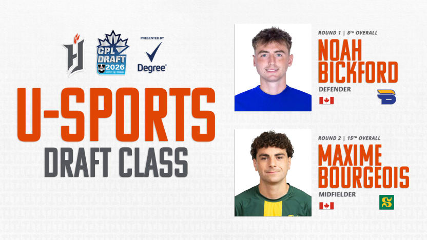 Forge FC Select Bickford and Bourgeois in 2026 CPL–U SPORTS Draft