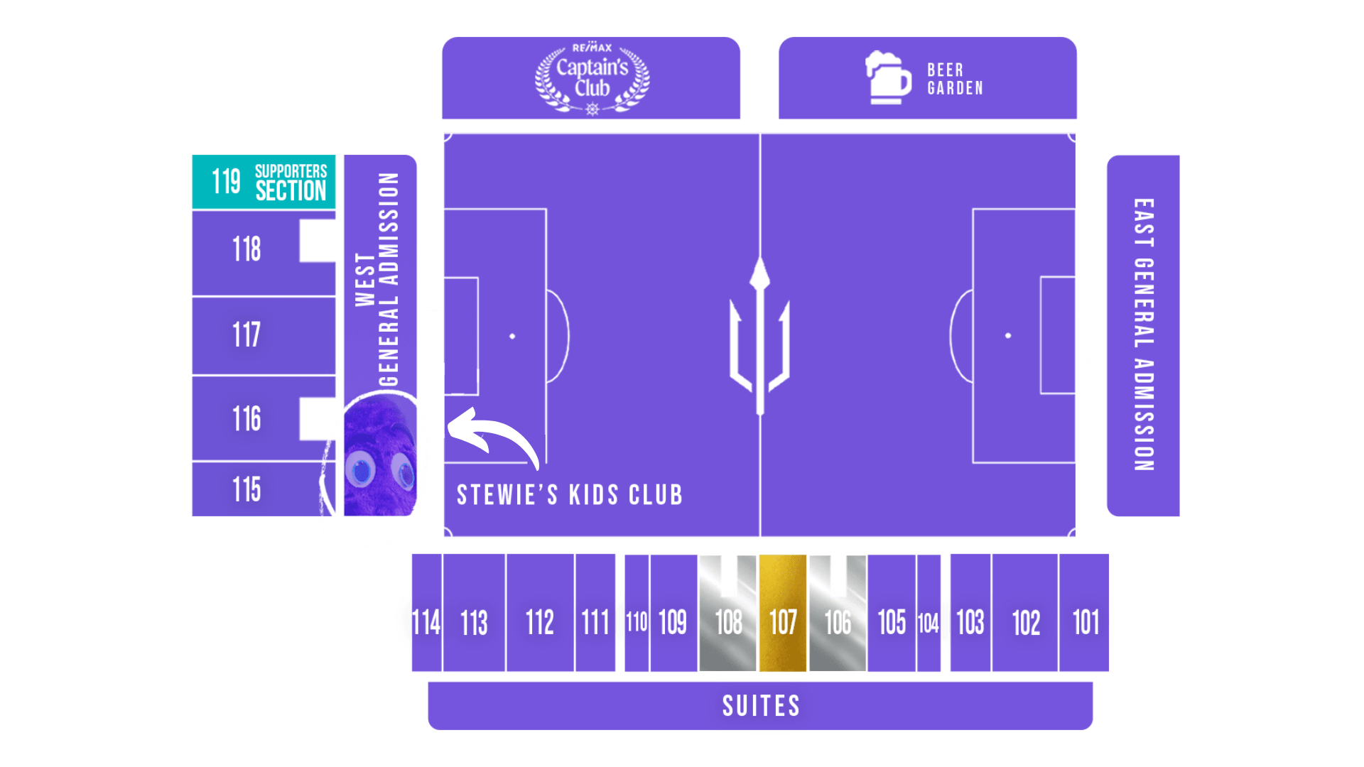 kids club stadium map