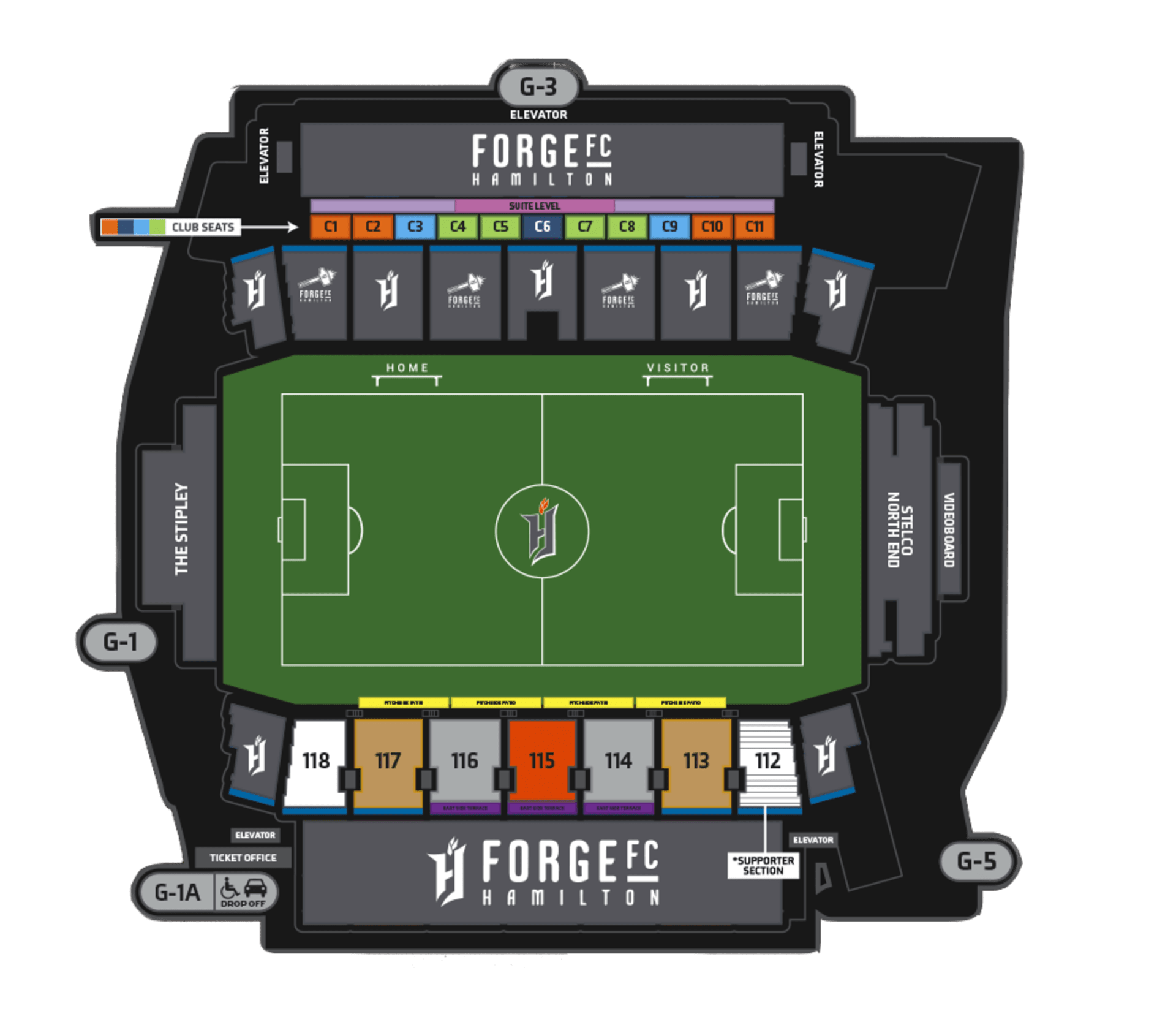 Hamilton Stadium Map