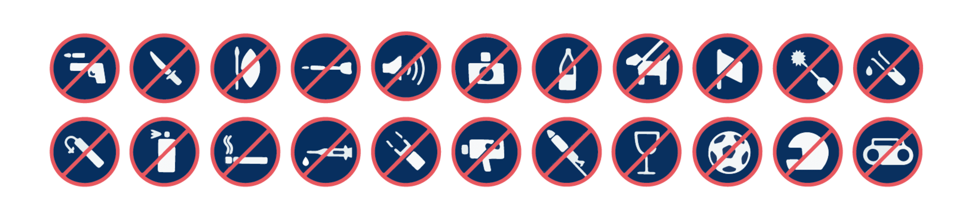 Prohibited Items Symbols