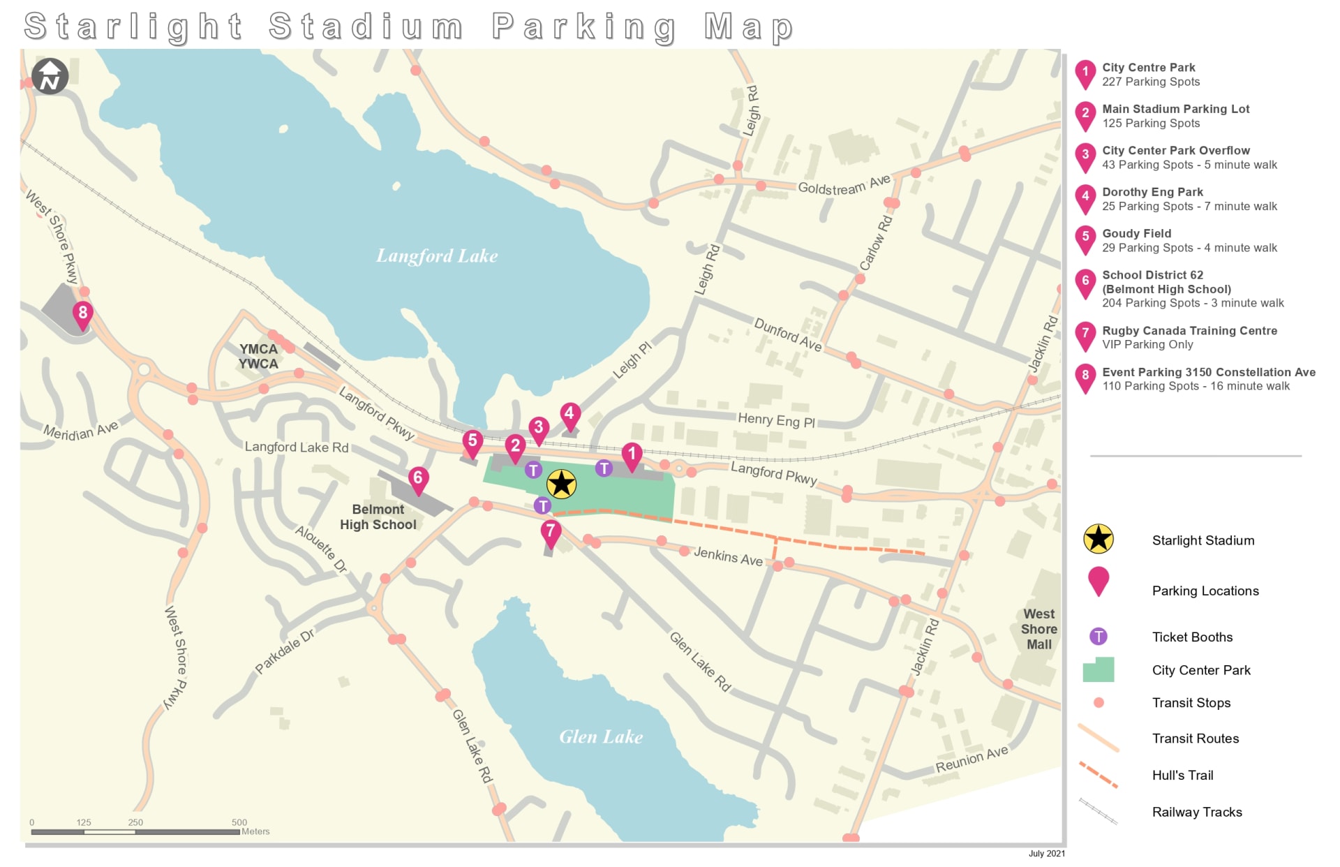 stadium parking map