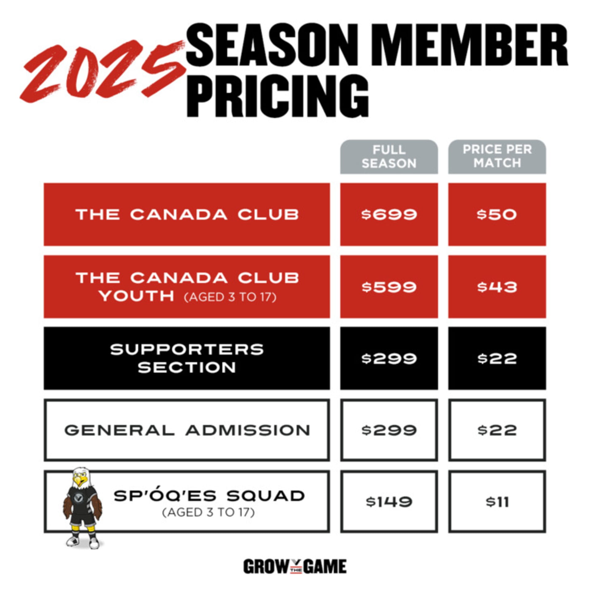 Season Member Pricing