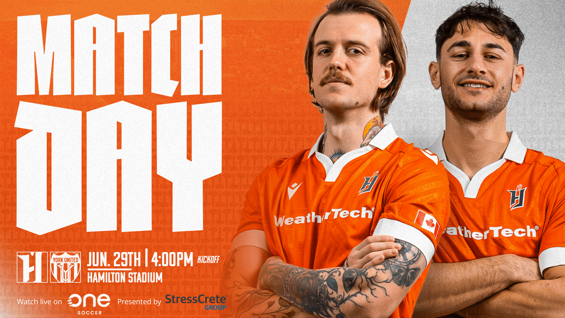 June 8 - Versus Vancouver FC 4:00 PM Hamilton