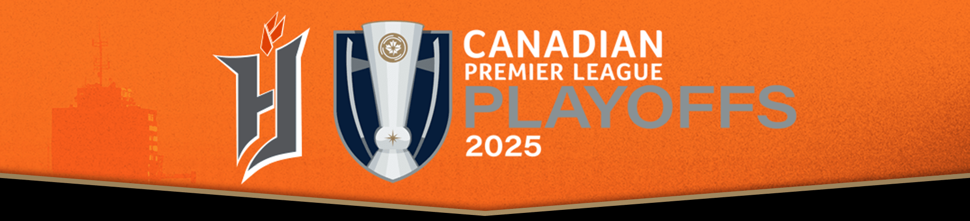 2025 CPL Playoffs Logo with Forge FC logo