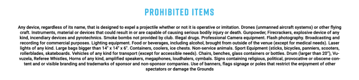 Prohibited Items