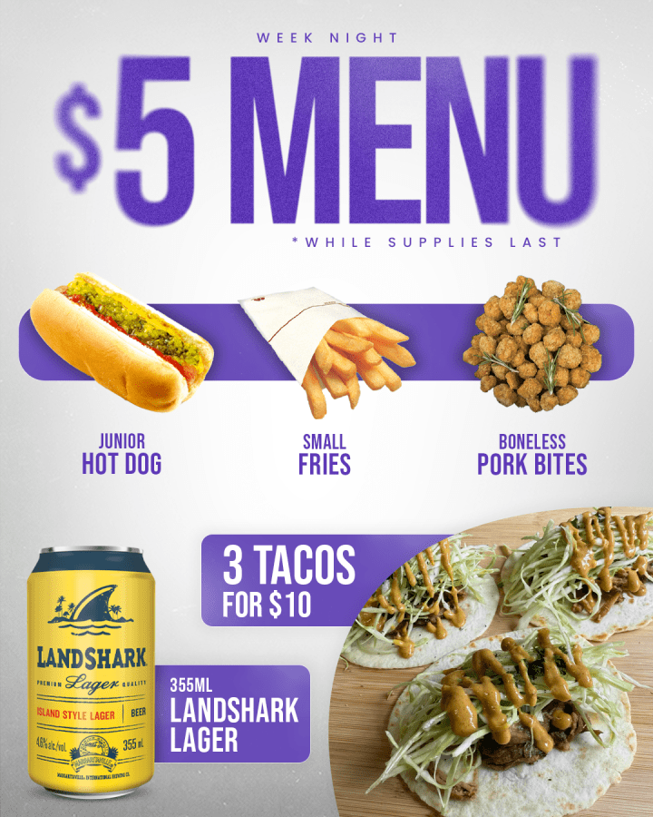 $5 food menu