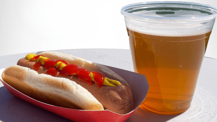 hot dog and beer combo