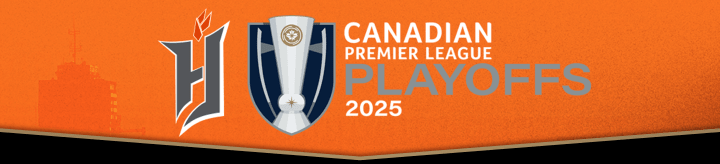 2025 CPL Playoffs Logo with Forge FC logo